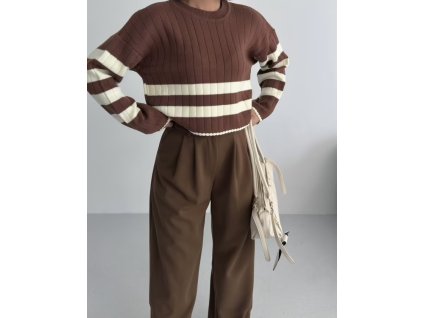 Svetrík Crop - hnedá