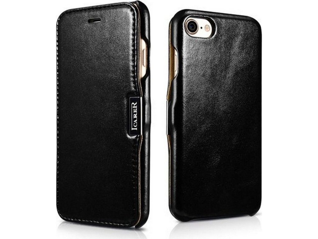 iCarer Knížkové pouzdro pro iPhone 7 / 8 / SE (2020/2022) - iCarer, Vintage Black 01.03.RI702-BK