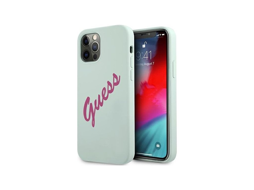 Guess Ochranný kryt pro iPhone 12 / 12 Pro - Guess, Vintage Silicone Fuchsia GUHCP12MLSVSBF