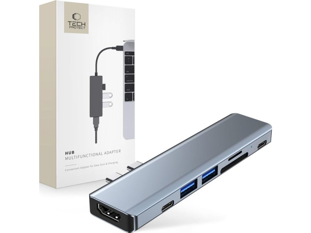 Tech-Protect 2x USB-A 3.0, 2x USB Type-C 1x HDMI, 1x MicroSD/TF, 1x SD 9589046919305