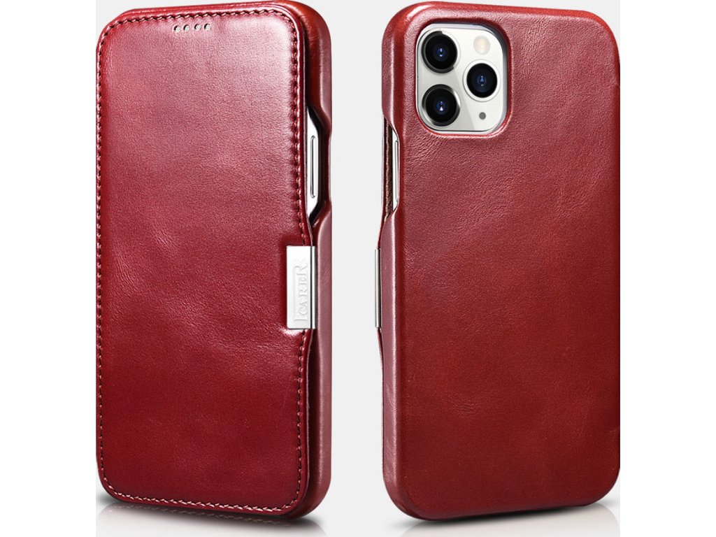 iCarer Knížkové pouzdro pro iPhone 12 Pro MAX - iCarer, Vintage Red 01.20.RIX1202-RD