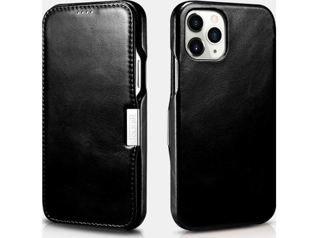 iCarer Knížkové pouzdro pro iPhone 12 / 12 Pro - iCarer, Vintage Black 01.20.RIX1210-BK