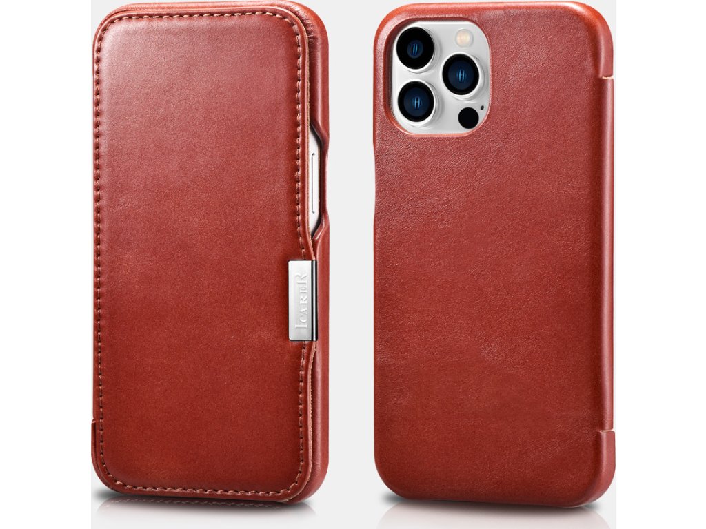 iCarer Knížkové pouzdro pro iPhone 13 Pro - iCarer, Vintage Red 01.21.RIX1307-RD