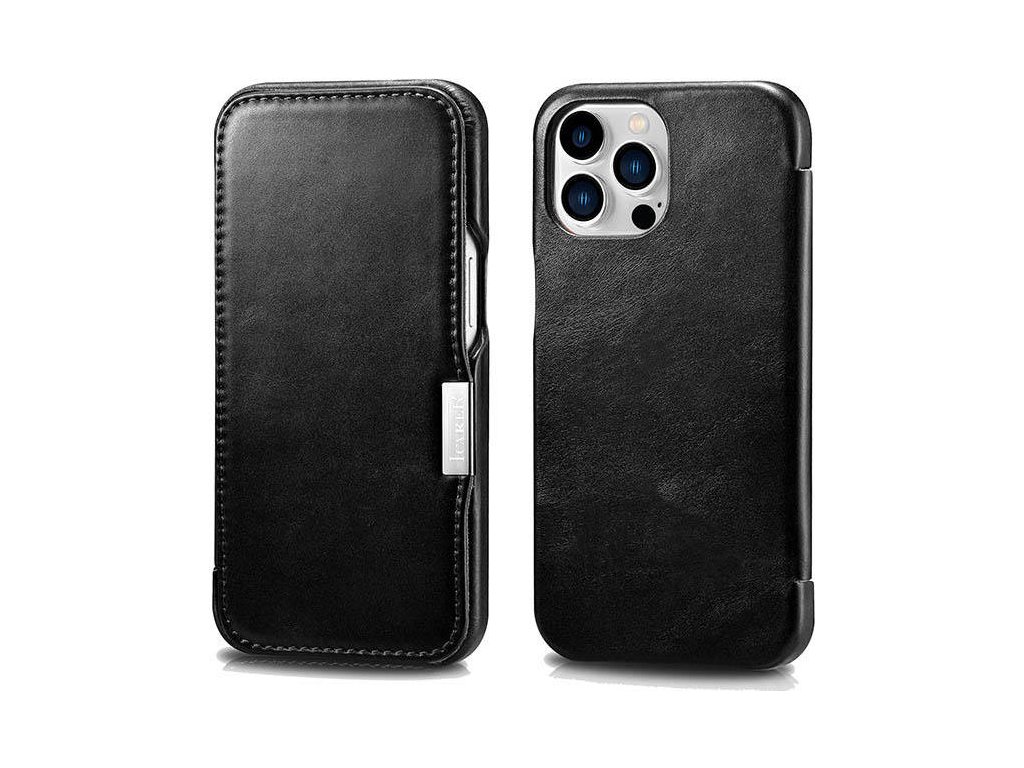 iCarer Knížkové pouzdro pro iPhone 13 Pro - iCarer, Vintage Black 01.21.RIX1307-BK