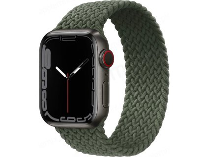 Pletený navlékací řemínek pro Apple Watch - Khaki (Barva Khaki, Velikost 38/40/41mm, Obvod M (střední obvod zápěstí))