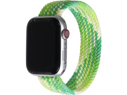 Pletený navlékací řemínek pro Apple Watch - Limetka (Velikost 38/40/41mm, Obvod M (střední obvod zápěstí), Barva Zeleno-šedá)