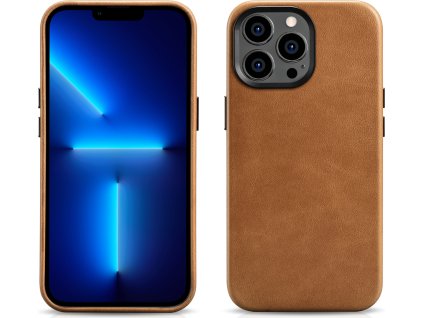 iCarer Kožený obal na iPhone 14 Pro - iCarer, OilWax MagSafe Camel WMI14220702-TN