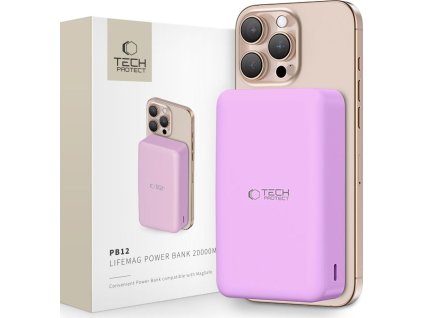 Tech-Protect Powerbanka s MagSafe pro iPhone - Tech-Protect, PB12 LifeMag 20000mAh Lilac