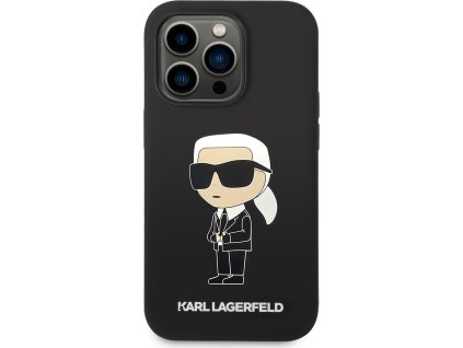 Karl Lagerfeld Ochranný kryt na iPhone 15 Pro MAX - Karl Lagerfeld, Liquid Silicone Ikonik NFT Black KLHCP15XSNIKBCK