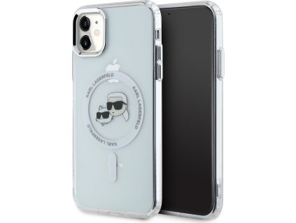 Karl Lagerfeld Ochranný kryt na iPhone 11 - Karl Lagerfeld, IML K&CH Heads MagSafe Transparent KLHMN61HLSKCH