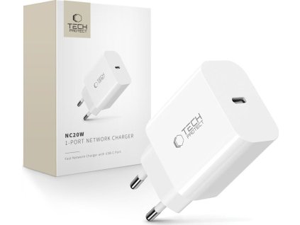 Tech-Protect Rychlá USB-C nabíječka do sítě - Tech-Protect, NC20W PD20W White