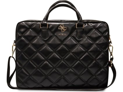Guess Taška na notebook 15-16" - Guess, Quilted 4G Metal Logo Black GUCB15ZPSQSSGK