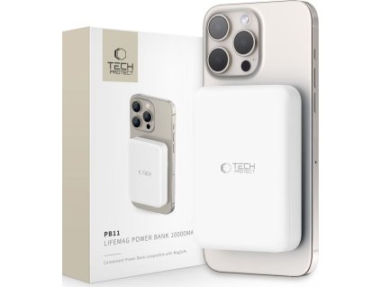 Tech-Protect Powerbanka s MagSafe pro iPhone - Tech-Protect, PB11 LifeMag 10000mAh White