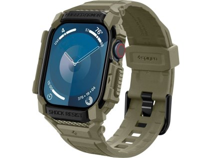 Spigen Řemínek s krytem pro Apple Watch 46mm - Spigen, Rugged Armor Pro Vintage Khaki