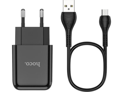 Hoco Nabíjecí AC adaptér do sítě - Hoco, N2 Vigour Black + MICRO-USB kabel