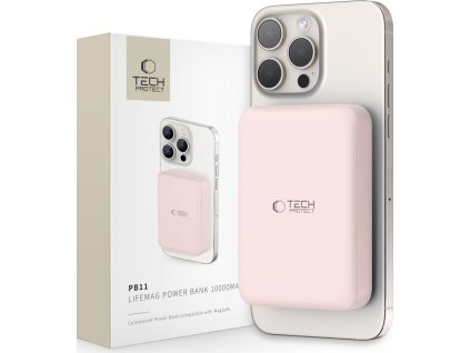 Tech-Protect Powerbanka s MagSafe pro iPhone - Tech-Protect, PB11 LifeMag 10000mAh Pink