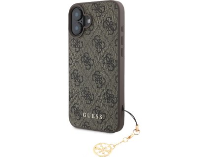 Guess Ochranný kryt na iPhone 16 PLUS - Guess, 4G Charm Brown GUHCP16MGF4GCW