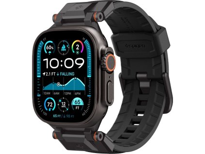 Spigen Řemínek pro Apple Watch 44mm / 45mm / 46mm / 49mm - Spigen, Durapro Armor Black Edition
