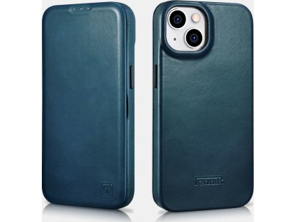 iCarer Knížkové pouzdro pro iPhone 14 PLUS - iCarer, Curved Edge MagSafe Blue AKI14220707-BU