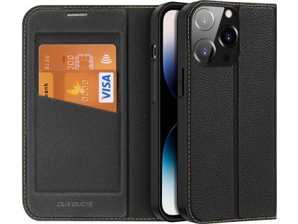 Knížkové pouzdro pro iPhone 14 Pro - DuxDucis, SkinX2 Black