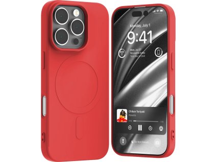 Ochranný kryt na iPhone 16 Pro - Mercury, SemiSilicon MagSafe Red