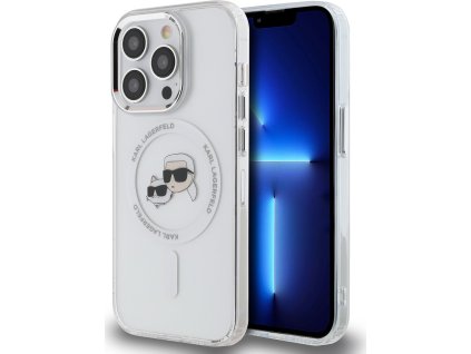 Karl Lagerfeld Ochranný kryt na iPhone 15 Pro MAX - Karl Lagerfeld, IML K&CH Heads MagSafe Transparent KLHMP15XHLSKCH