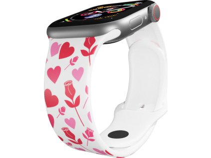 Apple watch řemínek Srdce a růže (Rozměr 38/40/41mm)