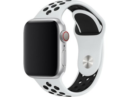 Sportovní řemínek na Apple Watch - Bílo-černý (Barva Bílo-černá, Velikost 38/40/41mm, Obvod S-M (menší až střední obvod zápěstí))