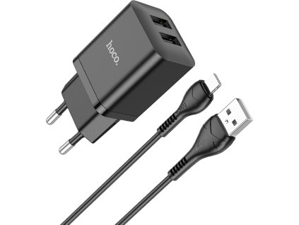 Hoco Nabíjecí USB adaptér do sítě - Hoco, N25 Maker Black + Lightning kabel