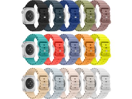 Vroubkovaný řemínek pro Apple Watch 42/44/45/46/49mm (Barevná varianta Černý)