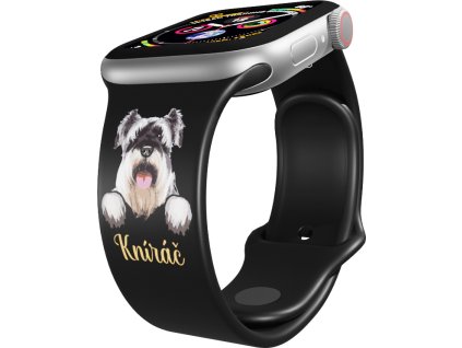Apple watch řemínek Knírač (Rozměr 38/40/41mm, barva pásku černá)