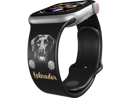 Apple watch řemínek Labradorský retrívr (Rozměr 38/40/41mm, barva pásku černá)