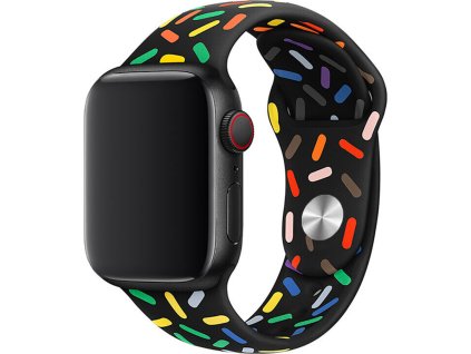 Jednobarevný řemínek pro Apple Watch - Black Cake (Barva Černá, Velikost 38/40/41mm, Obvod S-M (menší až střední obvod zápěstí))