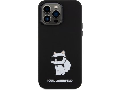 Karl Lagerfeld Ochranný kryt na iPhone 15 Pro MAX - Karl Lagerfeld, Liquid Silicone Choupette NFT Black KLHCP15XSNCHBCK