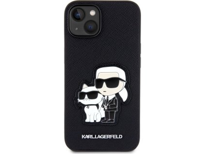 Karl Lagerfeld Ochranný kryt pro iPhone 13 - Karl Lagerfeld, Saffiano Karl and Choupette NFT Black KLHCP13MSANKCPK
