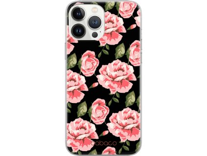 Babaco Ochranný kryt na iPhone 14 PLUS - Babaco, Flowers 013 Black BPCFLOW7597
