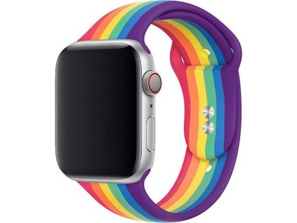 Jednobarevný řemínek pro Apple Watch - Duhový (Velikost 38/40/41mm, Obvod S-M (menší až střední obvod zápěstí), Barva Rainbow black)