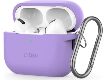 Tech-Protect Pouzdro s karabinou na sluchátka AirPods Pro - Tech-Protect, Silicone Hook Lavender