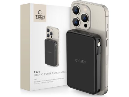 Tech-Protect Powerbanka s MagSafe pro iPhone - Tech-Protect, PB31 LifeMag 10000mAh Black