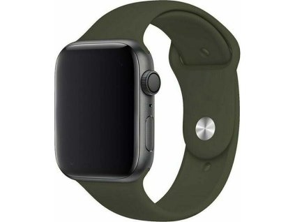 Jednobarevný řemínek pro Apple Watch - Olivový (Barva Khaki, Velikost 38/40/41mm, Obvod S-M (menší až střední obvod zápěstí))