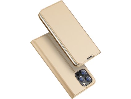 DuxDucis Knížkové pouzdro pro iPhone 14 Pro MAX - DuxDucis, SkinPro Gold