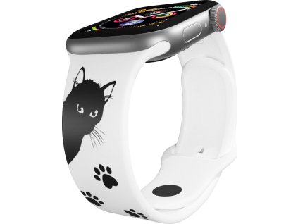 Apple watch řemínek Kočičák (Barva Černá, Rozměr 38/40/41mm)
