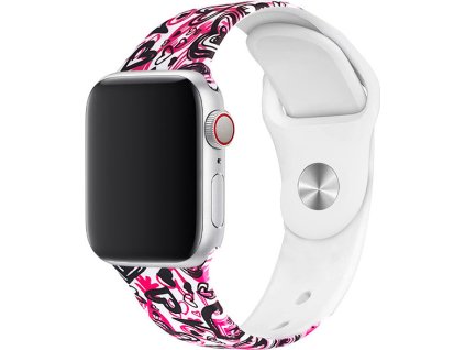 Řemínek s potiskem pro Apple Watch - Bláznivá láska (Barva Bílá, Velikost 38/40/41mm, Obvod M-L (střední až větší obvod zápěstí))