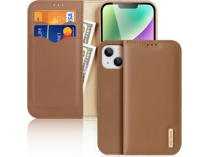 DuxDucis Knížkové pouzdro na iPhone 14 PLUS - DuxDucis, Hivo Brown