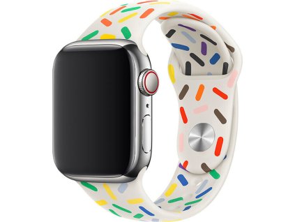 Jednobarevný řemínek pro Apple Watch - White Cake (Barva Bílá, Velikost 38/40/41mm, Obvod S-M (menší až střední obvod zápěstí))
