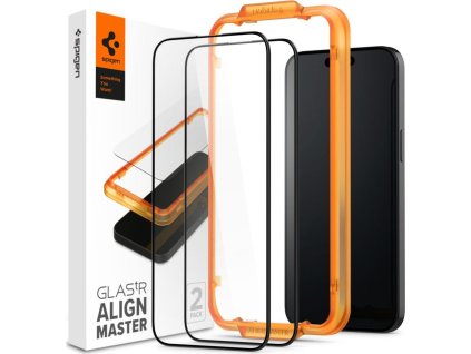 Spigen Ochranné tvrzené sklo na iPhone 15 PLUS - Spigen, AlignMaster FC (2ks s aplikátorem)