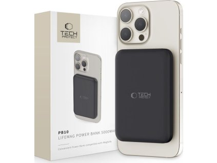 Tech-Protect Powerbanka s MagSafe pro iPhone - Tech-Protect, PB10 LifeMag 5000mAh Black