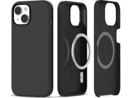 Ochranný kryt na iPhone 15 - Tech-Protect, Silicone MagSafe Black