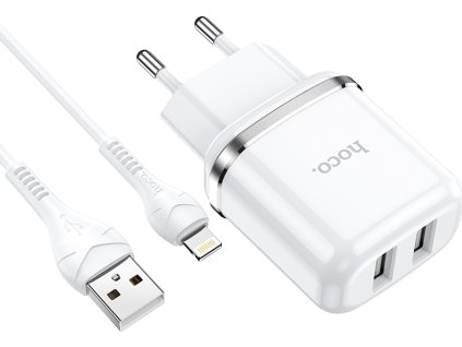 Hoco Nabíjecí AC adaptér pro iPhone a iPad - Hoco, N4 Aspiring White + Lightning kabel