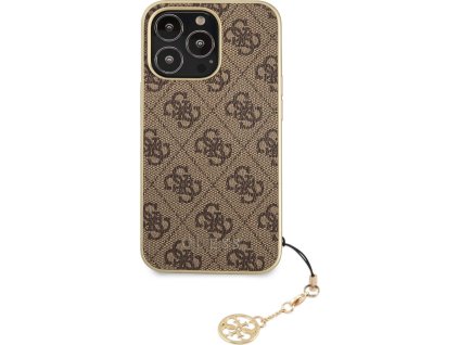Guess Ochranný kryt pro iPhone 13 Pro - Guess, 4G Charms Brown GUHCP13LGF4GBR
